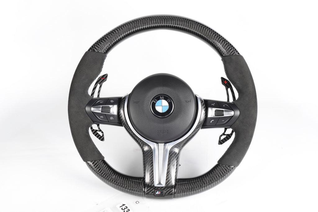 BMW F-Series Gloss Carbon Fiber & Alcantara Steering Wheel – Performance Spec