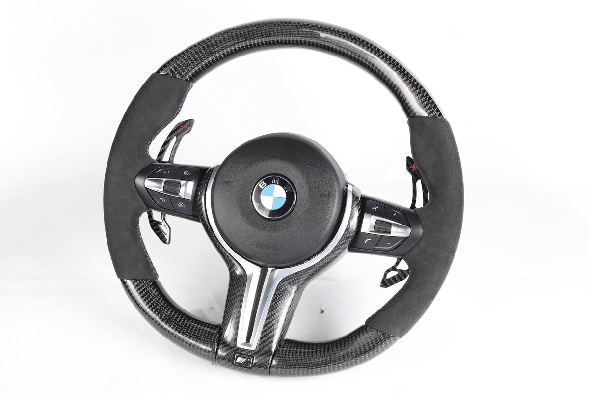 BMW F-Series Gloss Carbon Fiber & Alcantara Steering Wheel – Performance Spec