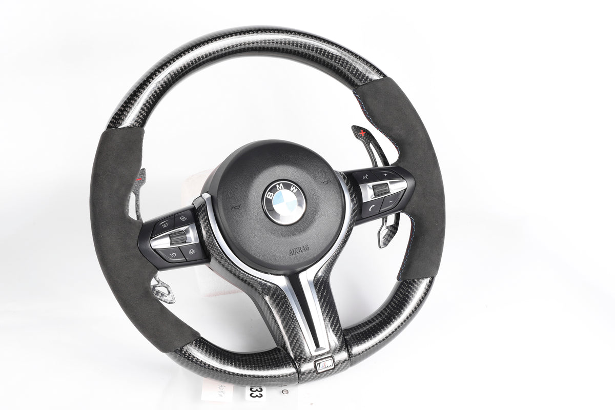 BMW F-Series Gloss Carbon Fiber & Alcantara Steering Wheel – Performance Spec