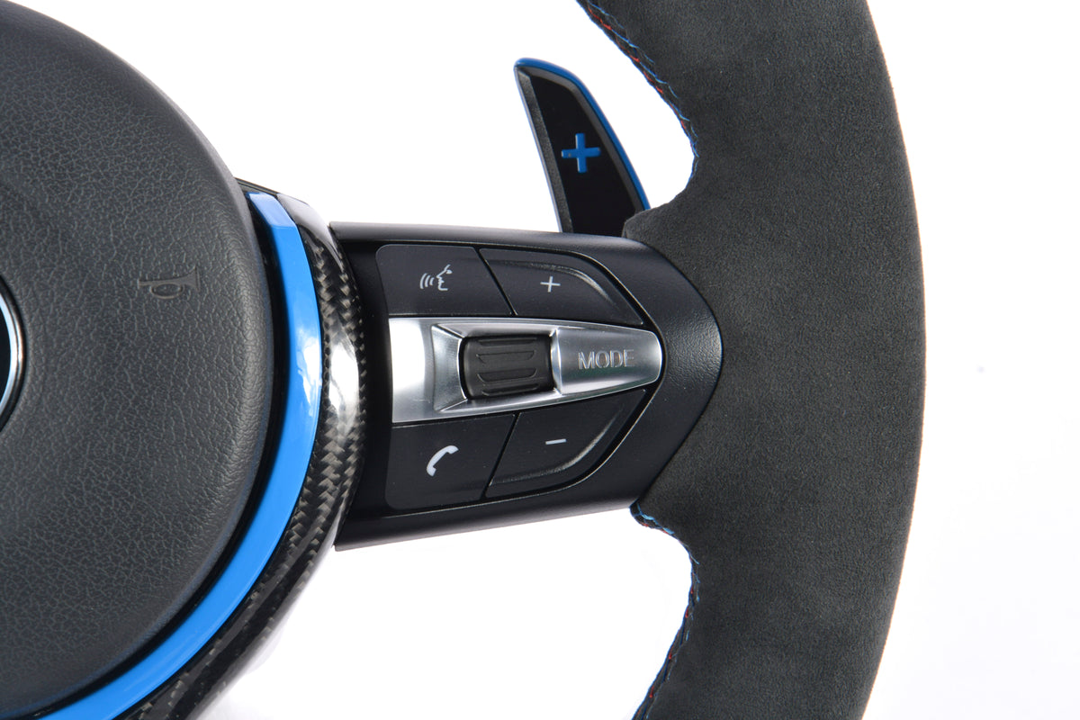 BMW F-Series Alcantara & Carbon Fiber Steering Wheel – Yas Marina Blue Edition