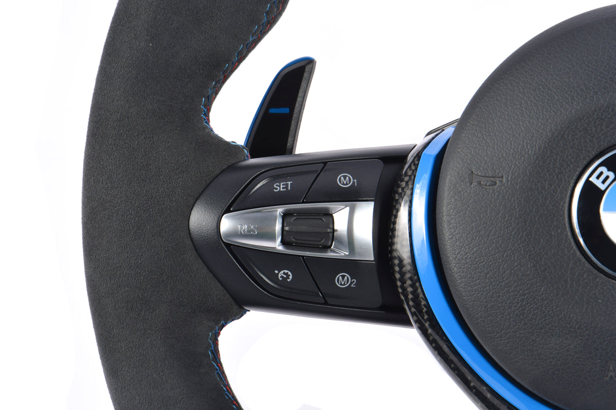 BMW F-Series Alcantara & Carbon Fiber Steering Wheel – Yas Marina Blue Edition