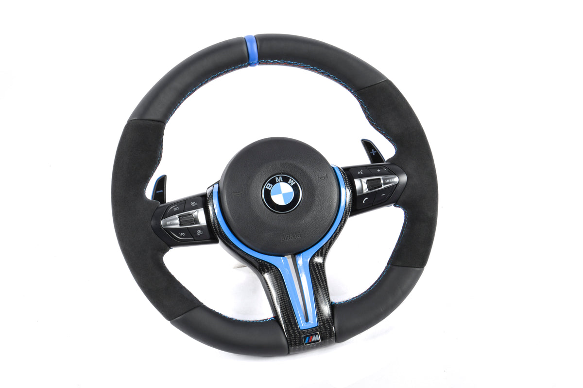 BMW F-Series Alcantara & Carbon Fiber Steering Wheel – Yas Marina Blue Edition