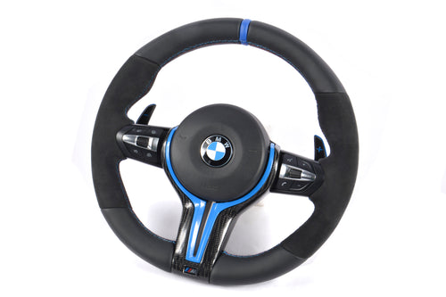BMW F-Series Alcantara & Carbon Fiber Steering Wheel – Yas Marina Blue Edition
