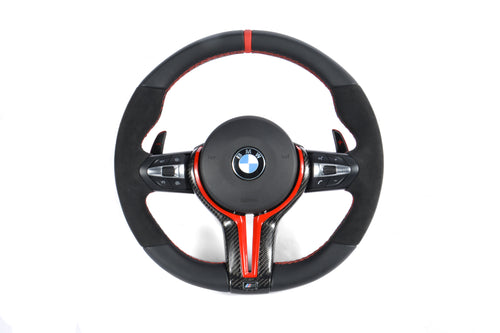 BMW F-Series Alcantara & Carbon Fiber Steering Wheel – Melbourne Red Edition