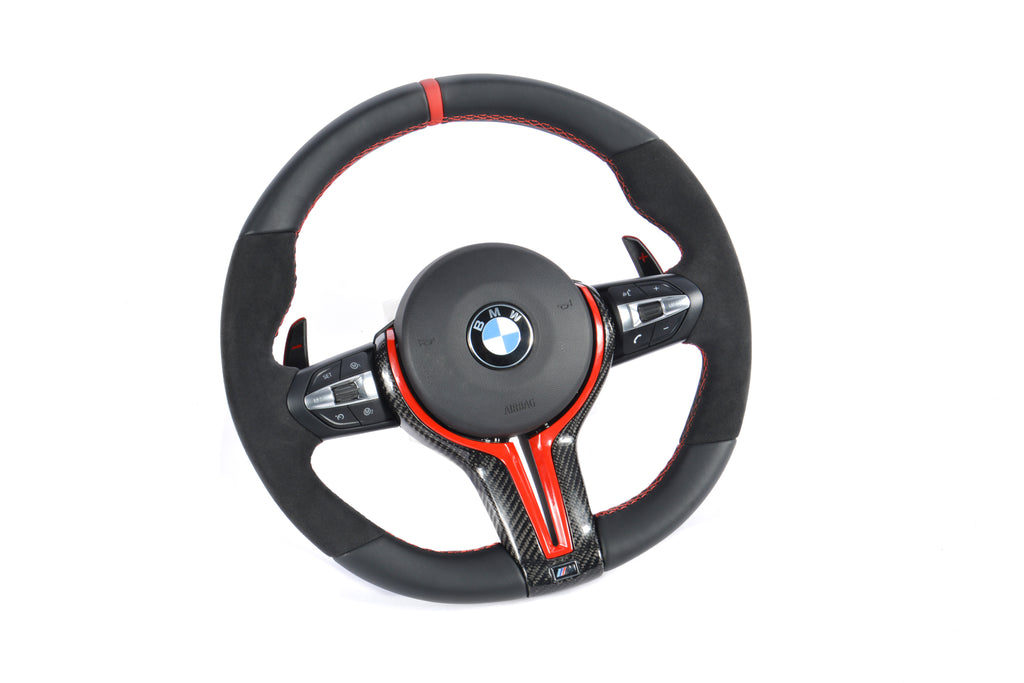 BMW F-Series Alcantara & Carbon Fiber Steering Wheel – Melbourne Red Edition