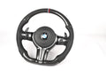 BMW F-Series Gloss Carbon Fiber Steering Wheel – M-Tri Color Stripe Edition