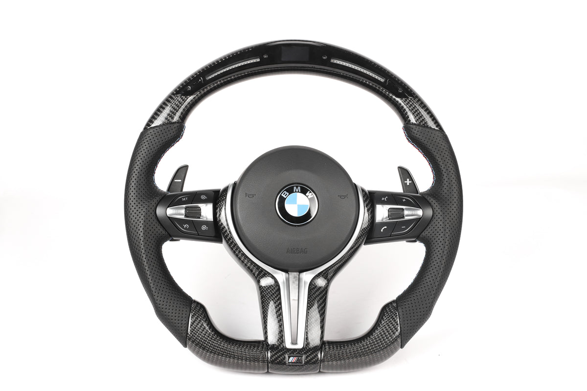 BMW F-Series M-Performance LED Shift Light Carbon Fiber Steering Wheel