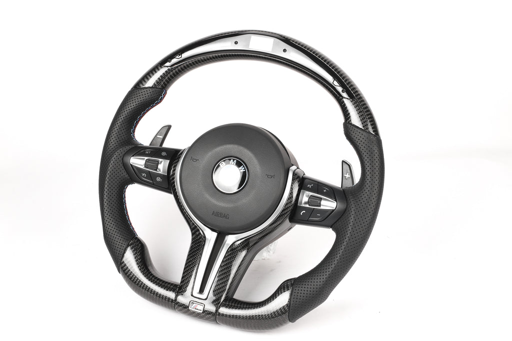 BMW F-Series M-Performance LED Shift Light Carbon Fiber Steering Wheel