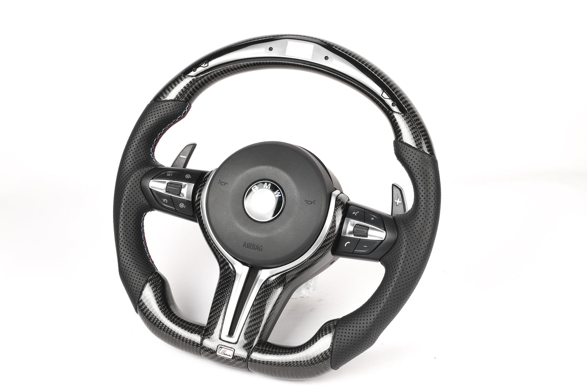 BMW F-Series M-Performance LED Shift Light Carbon Fiber Steering Wheel