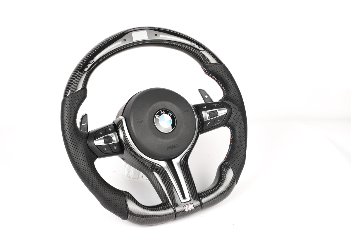 BMW F-Series M-Performance LED Shift Light Carbon Fiber Steering Wheel