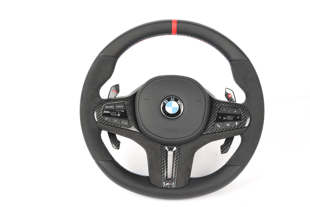 BMW G-Series Full Alcantara & Gloss Carbon Fiber Steering Wheel
