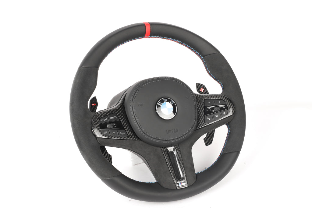 BMW G-Series Full Alcantara & Gloss Carbon Fiber Steering Wheel