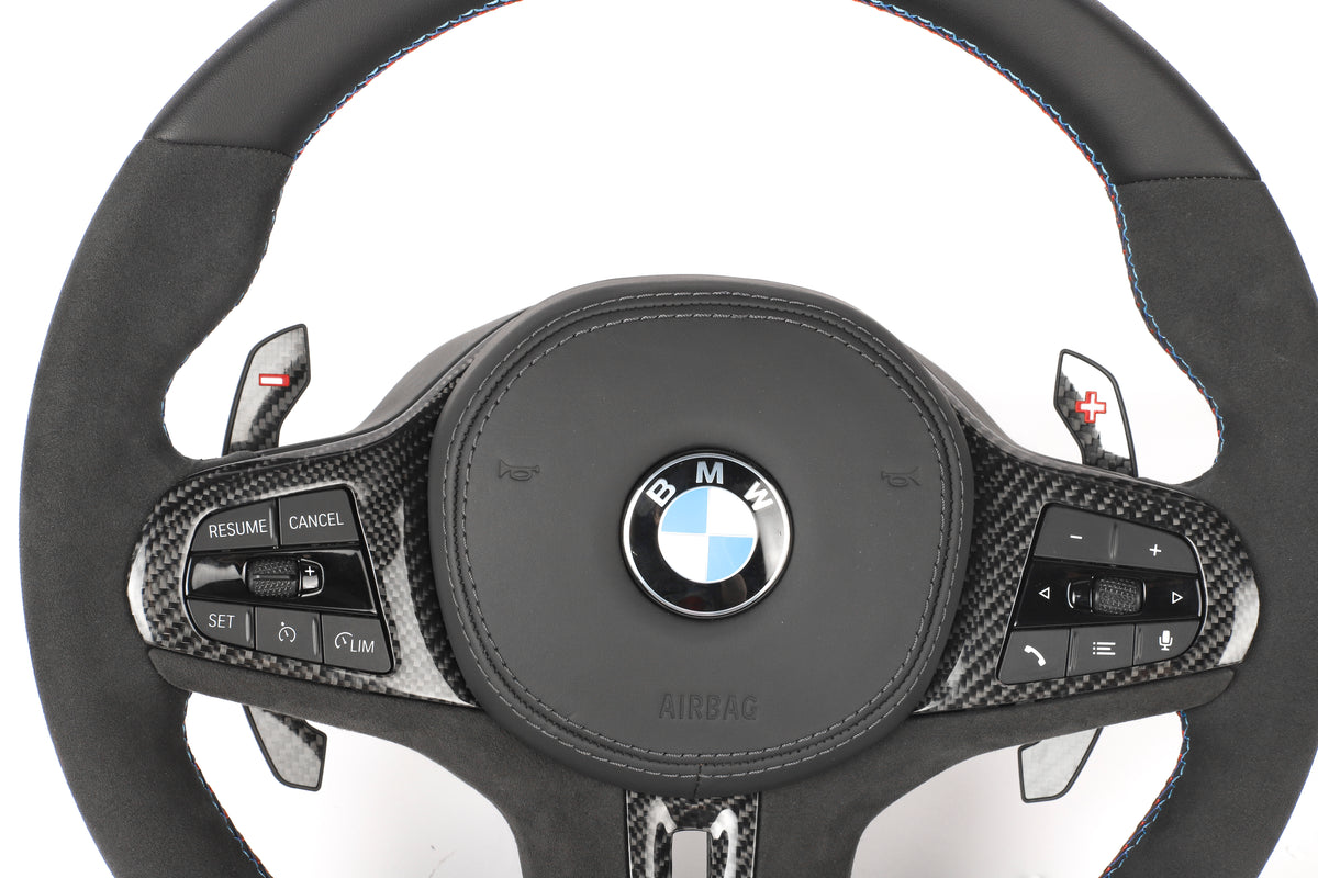 BMW G-Series Full Alcantara & Gloss Carbon Fiber Steering Wheel
