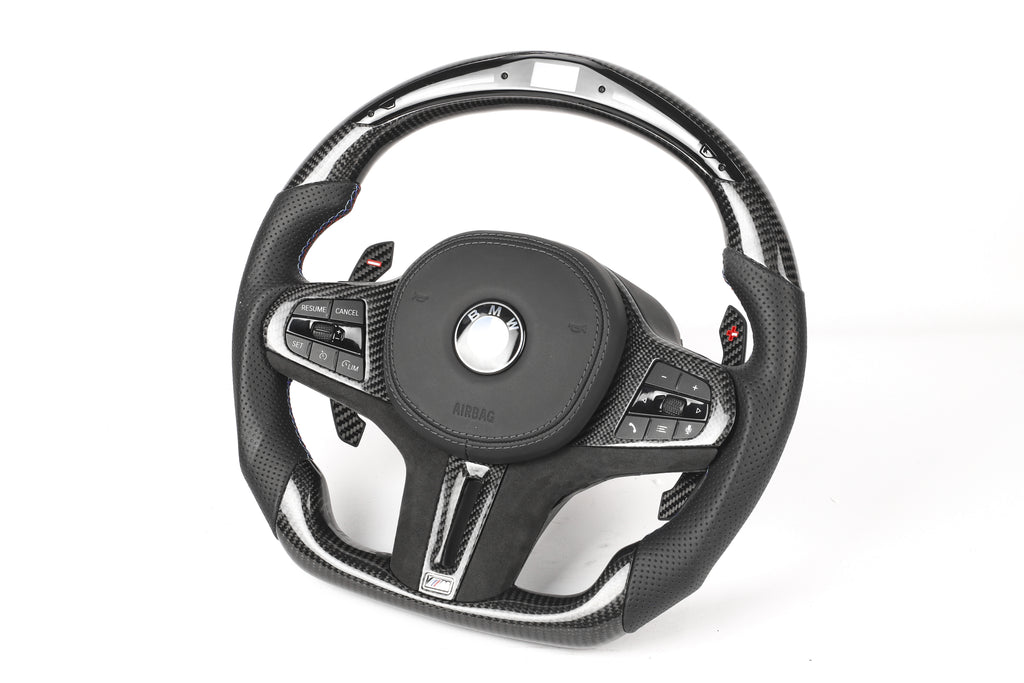 BMW G-Series Custom LED Gloss Carbon Fiber Steering Wheel