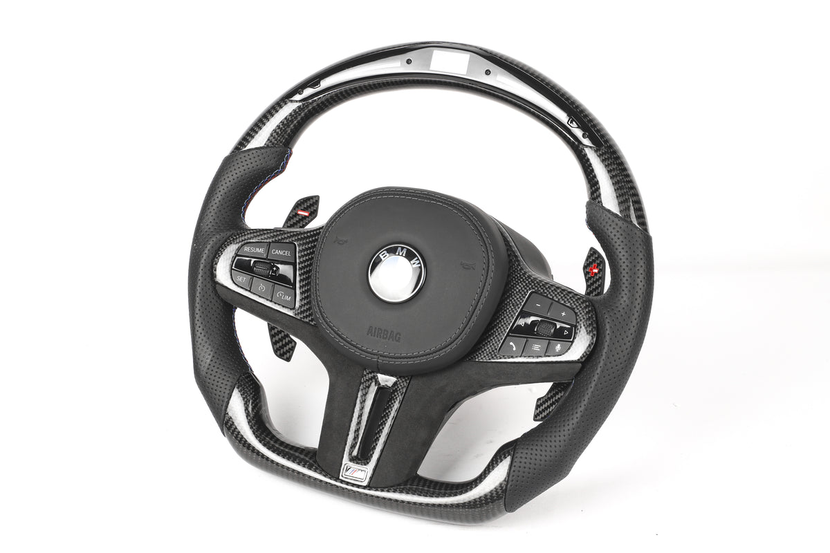 BMW G-Series Custom LED Gloss Carbon Fiber Steering Wheel