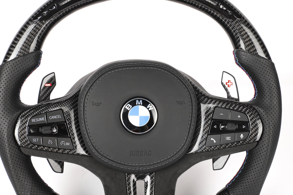BMW G-Series Custom LED Gloss Carbon Fiber Steering Wheel