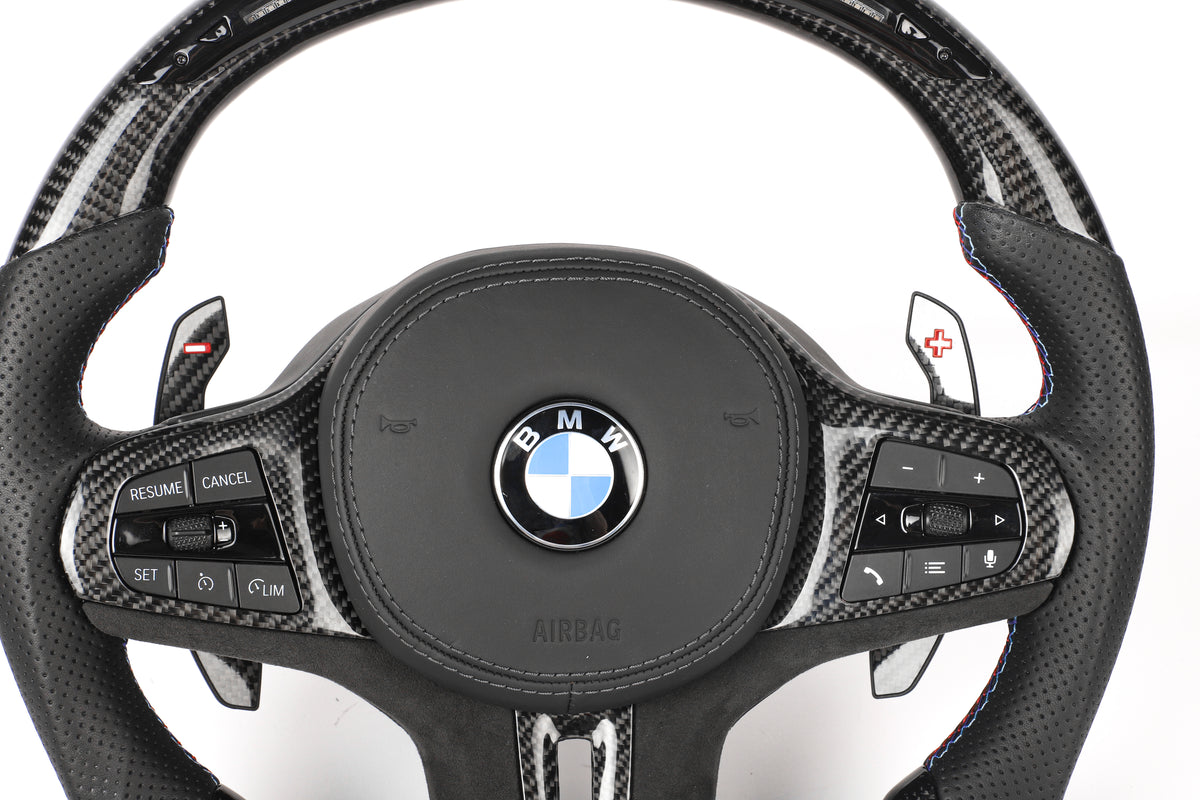 BMW G-Series Custom LED Gloss Carbon Fiber Steering Wheel