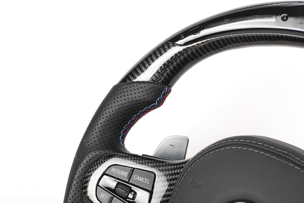 BMW G-Series Custom LED Gloss Carbon Fiber Steering Wheel