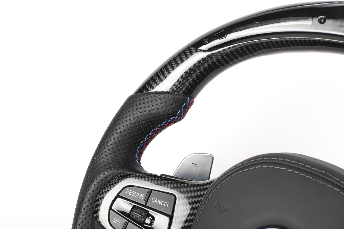 BMW G-Series Custom LED Gloss Carbon Fiber Steering Wheel