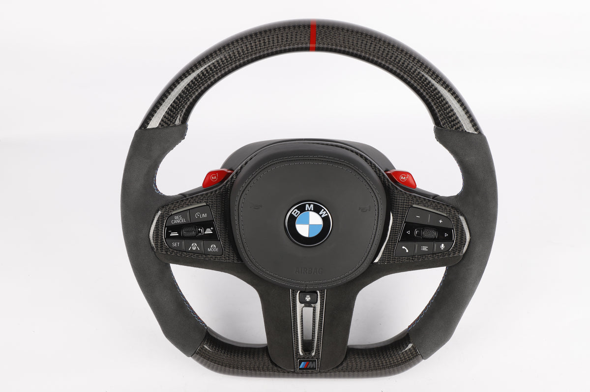 BMW G-Series Custom Matte Carbon Fiber & Alcantara Steering Wheel